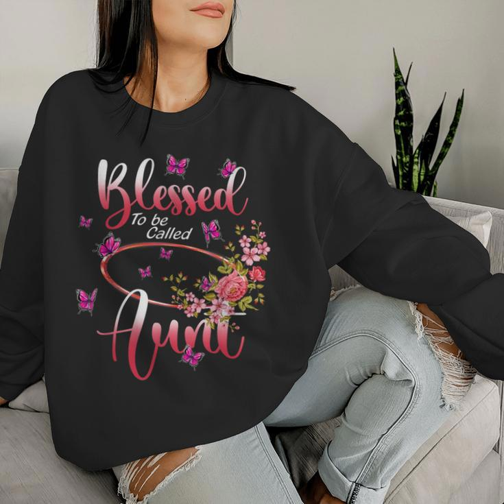 Blessed To Be Called Aunt Cute Flower Happy Women Sweatshirt Gifts for Her