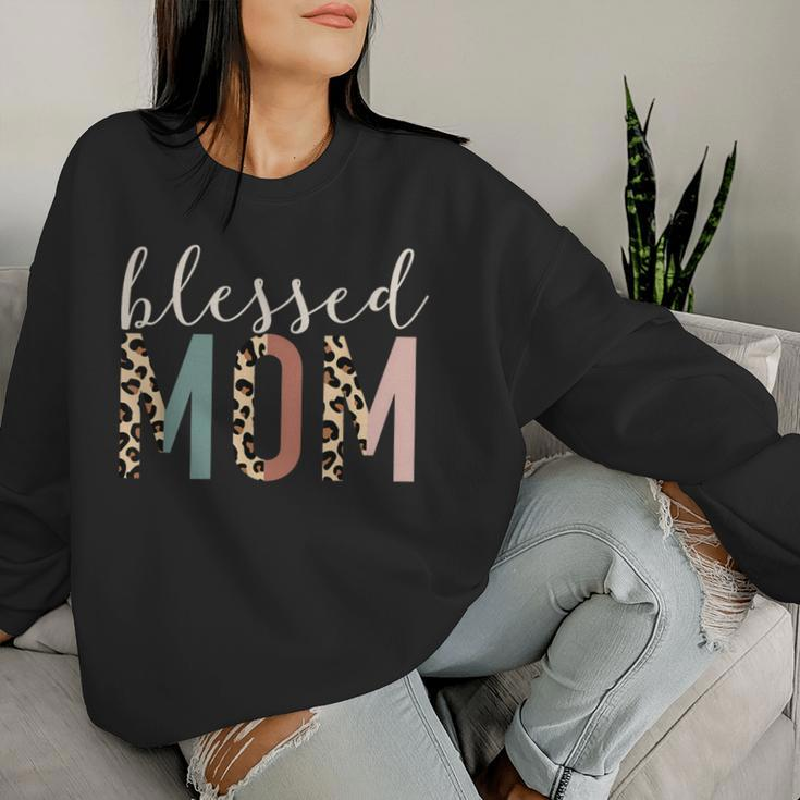 Blessed Mom Cute Leopard Print Women Sweatshirt Gifts for Her