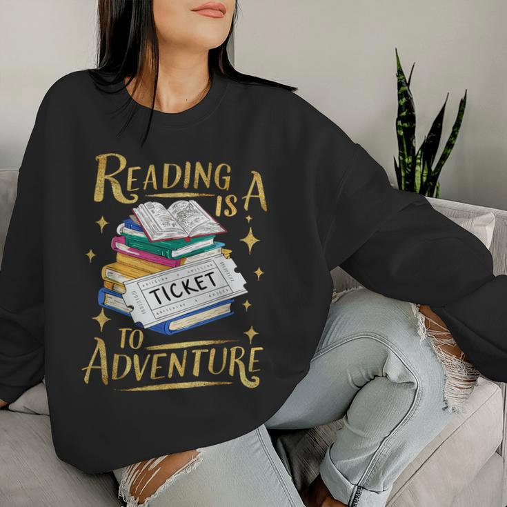 Book Adventure Library Student Teacher Book Women Sweatshirt Gifts for Her