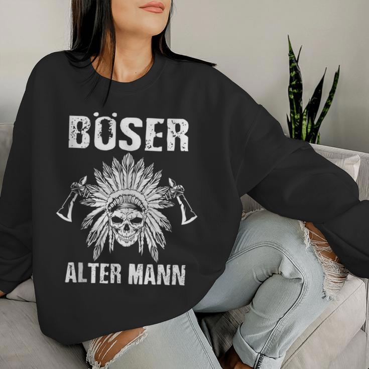 Böser Alter Mannatertagintage Opa Papa Indianer Tomahawk Sweatshirt Frauen Geschenke für Sie