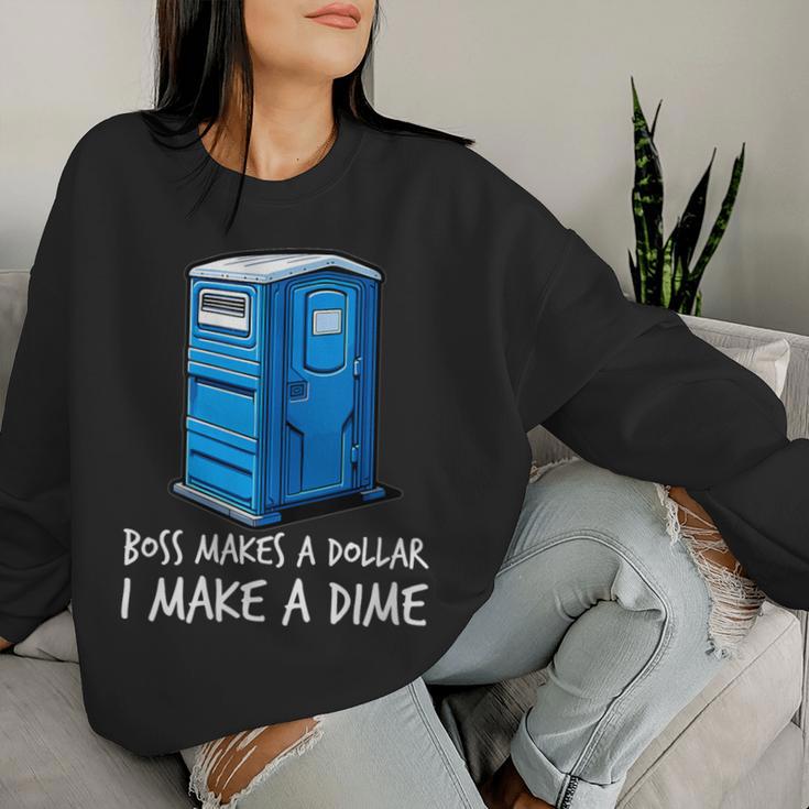 Boss Makes A Dollar I Make A Dime Meme Women Sweatshirt Gifts for Her