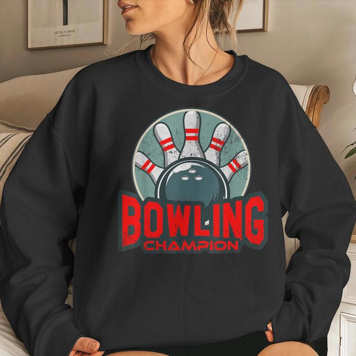 Bowling For MenBowling Champion Vintage Women Sweatshirt Gifts for Her