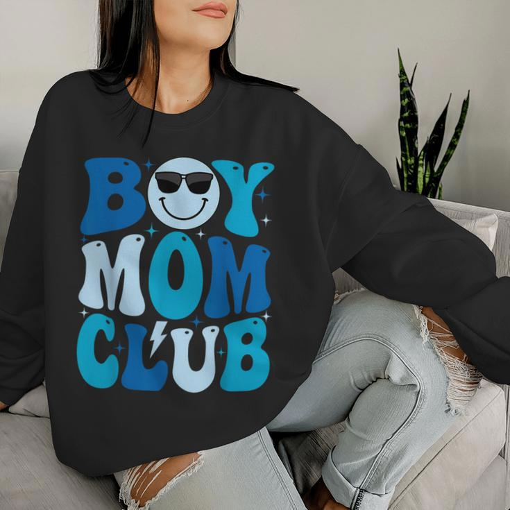 Boy Mom Club Mother's Day Groovy Mother Mama Women Sweatshirt Gifts for Her