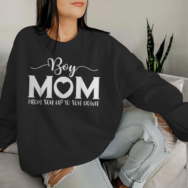 Boy Mom From Son Up To Son Down Mama Mother's Day 2024 Women Women Sweatshirt Gifts for Her