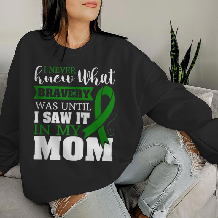 Bravery Mom Liver Cancer Awareness Ribbon Women Sweatshirt Gifts for Her