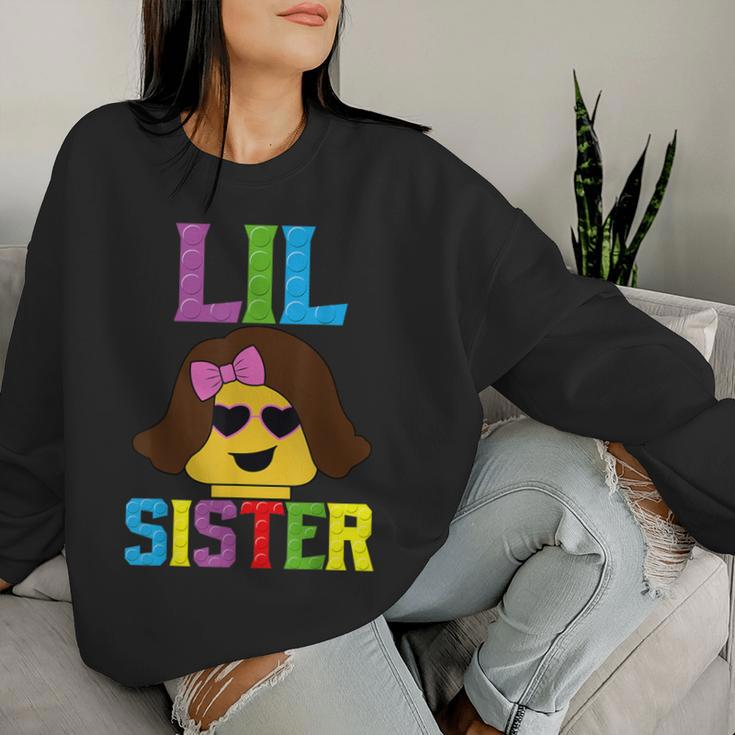 Building Blocks Lil Sister Master Builder Family Matching Women Sweatshirt Gifts for Her