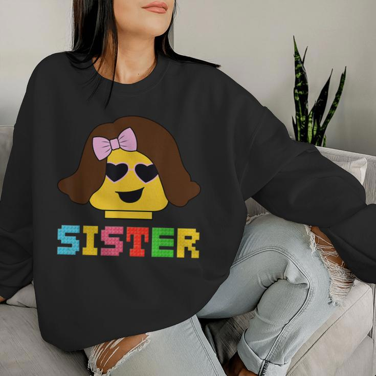 Building Bricks Blocks Sister Master Builder Family Matching Women Sweatshirt Gifts for Her