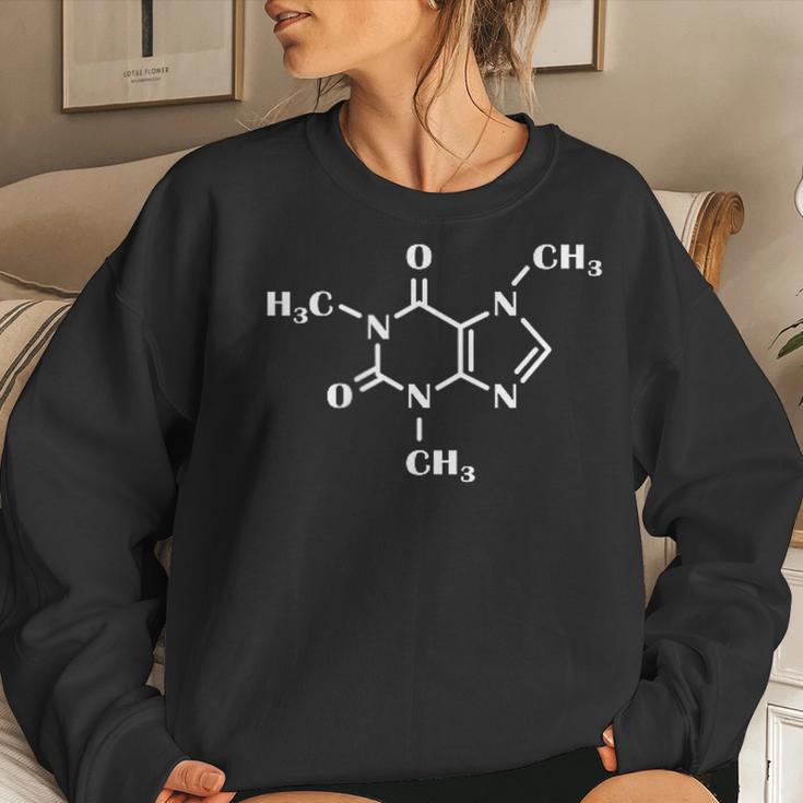 Caffeine Molecule Pocket Coffee Lovers & Barista Women Sweatshirt Gifts for Her