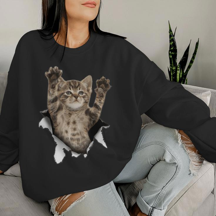 Cat Lady Cute Cats Cat Torn Cloth Kitten Women Sweatshirt Gifts for Her