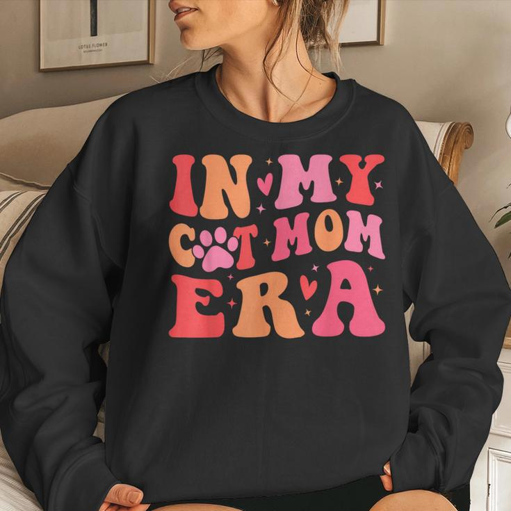 In My Cat Mom Era Groovy Cats Lover Cute Cat Mom Women Sweatshirt Gifts for Her
