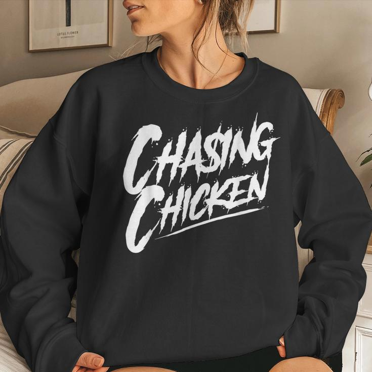 Chasing Chicken Rap Get Money Chasing Chicken Retro Women Sweatshirt Gifts for Her