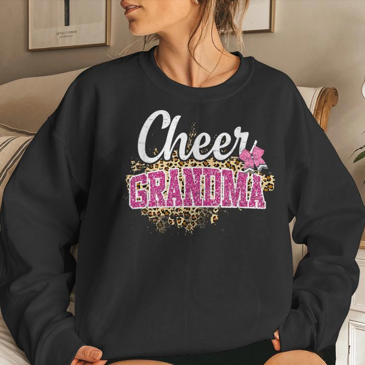 Cheer Grandma Leopard Cheerleading Grandma Women Sweatshirt Gifts for Her