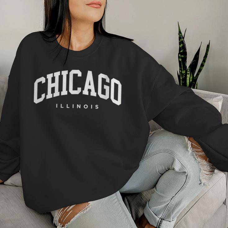 Chicago Illinois Vintage Varsity Style College Group Trip Women Sweatshirt Gifts for Her