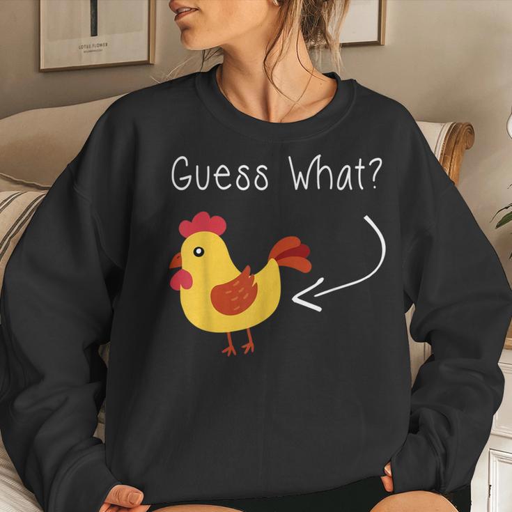 Chicken Butt Guess What Hen Rooster Women Sweatshirt Gifts for Her