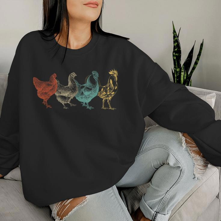 Chicken Retro Vintage Poultry Farmer Farm Lover Women Sweatshirt Gifts for Her