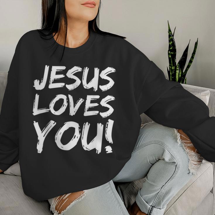 Christian Evangelism For Jesus Loves You Sweatshirt Frauen Geschenke für Sie