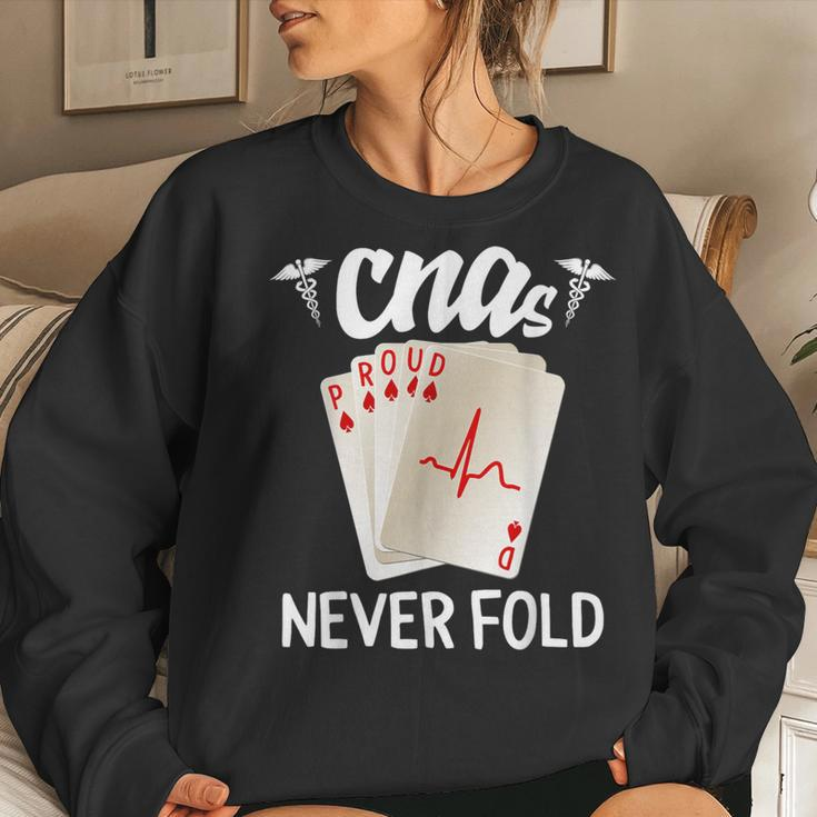 Cna Cards Nurse Assistant Week Never Fold Senator Women Sweatshirt Gifts for Her
