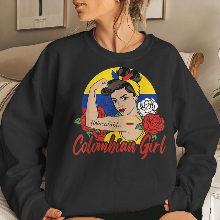 Colombia Girl Colombian Mujer Colombiana Flag Women Sweatshirt Gifts for Her