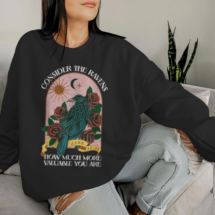 Consider The Ravens Bird Luke 12 24 Bible Verse Christian Women Sweatshirt Gifts for Her