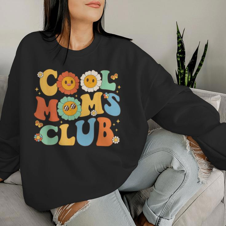 Cool Moms Club Groovy Mother's Day Floral Flower Women Sweatshirt Gifts for Her