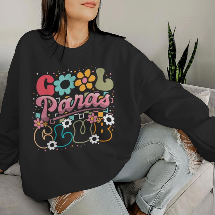 Cool Paras Club Groovy Paraprofessional Paraeducator Women Sweatshirt Gifts for Her