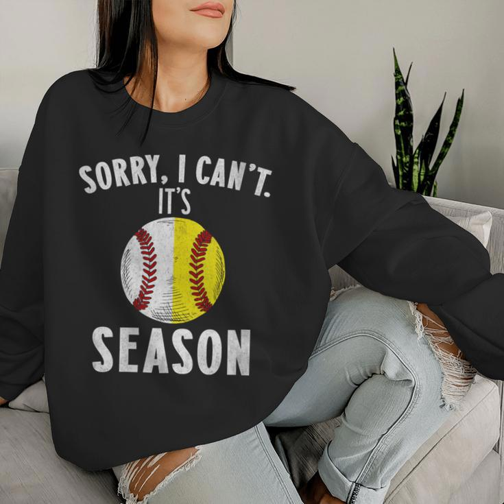 Cool Softball Mom Baseball Sorry I Can't Its Baseball Season Women Sweatshirt Gifts for Her