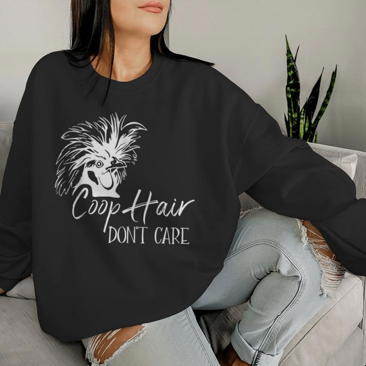Coop Hair Don't Care Farm Animal Hen Chicken Lover Women Sweatshirt Gifts for Her
