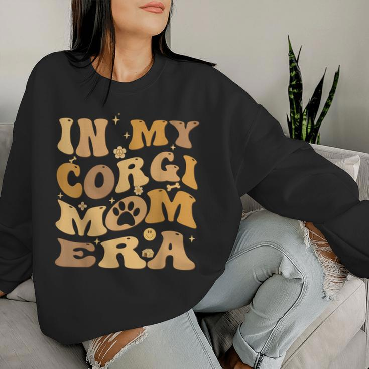 In My Corgi Mom Era Groovy Pembroke Welsh Corgi Dog Owner Women Sweatshirt Gifts for Her