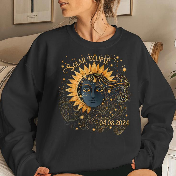 Cosmos Girl Total Solar Eclipse Watching April 8 2024 Women Sweatshirt Gifts for Her