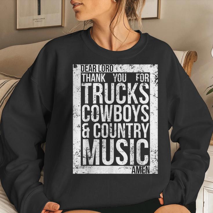 County Girl Thx For Trucks Cowboys Country Music Amen Women Sweatshirt Gifts for Her