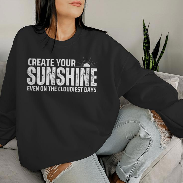 Create Your Own Sunshine Motivational Quote Retro Vintage Women Sweatshirt Gifts for Her