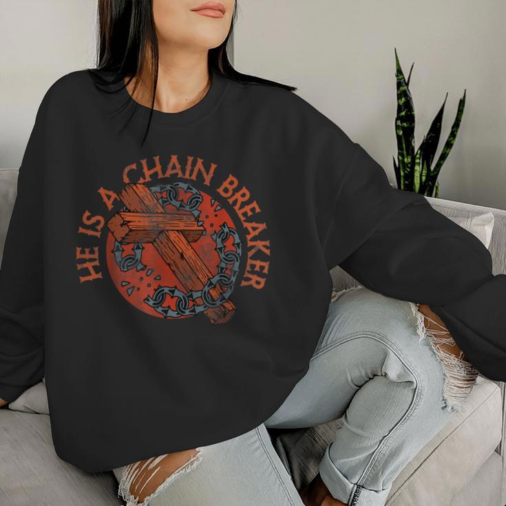 Cross Christian Faith Vintage Chain For Breaker Jesus Lover Women Sweatshirt Gifts for Her