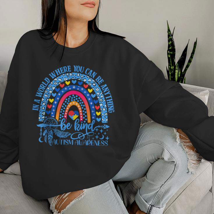 Cute Autism Mom Autism Awareness Be Kind Support Women Sweatshirt Gifts for Her