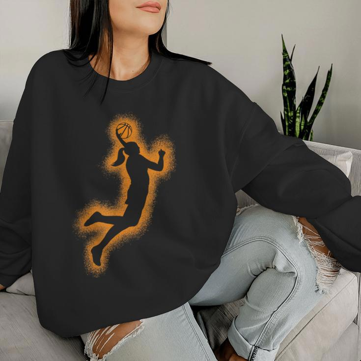 Cute Basketball Player Print Girls Basketball Women Sweatshirt Gifts for Her