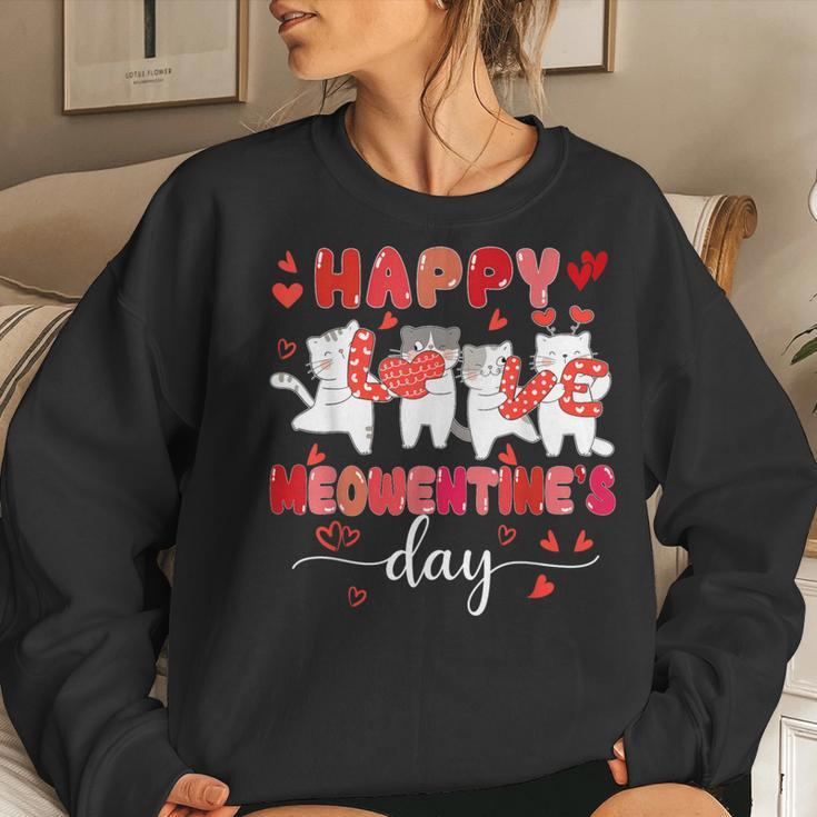 Cute Cat Happy Meowentines Valentines Days Girls Women Sweatshirt Gifts for Her