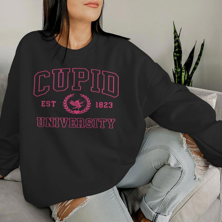 Cute College Cupid University Valentines Day Men Women Sweatshirt Gifts for Her