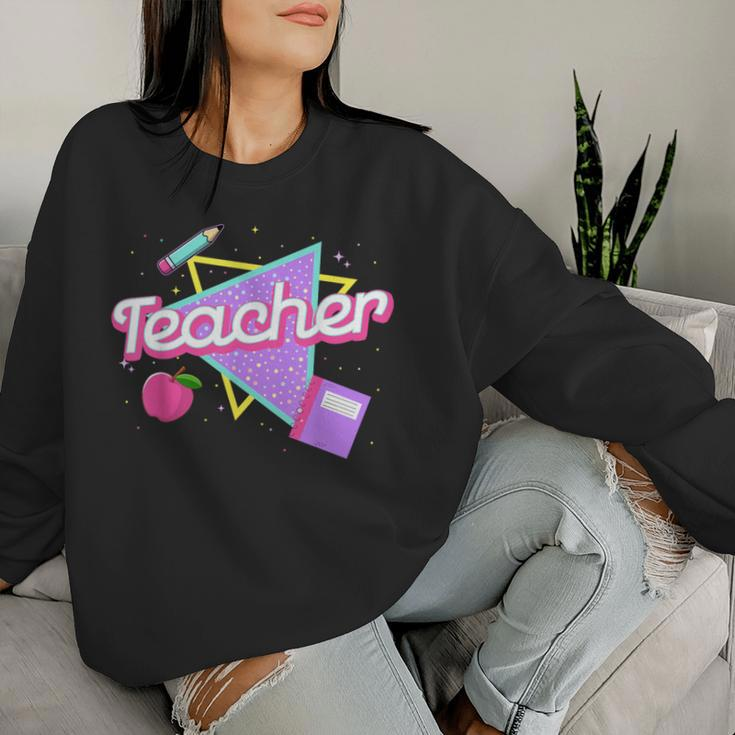 Cute Teacher 80'S 90'S Style Retro Old School Teacher Women Sweatshirt Gifts for Her