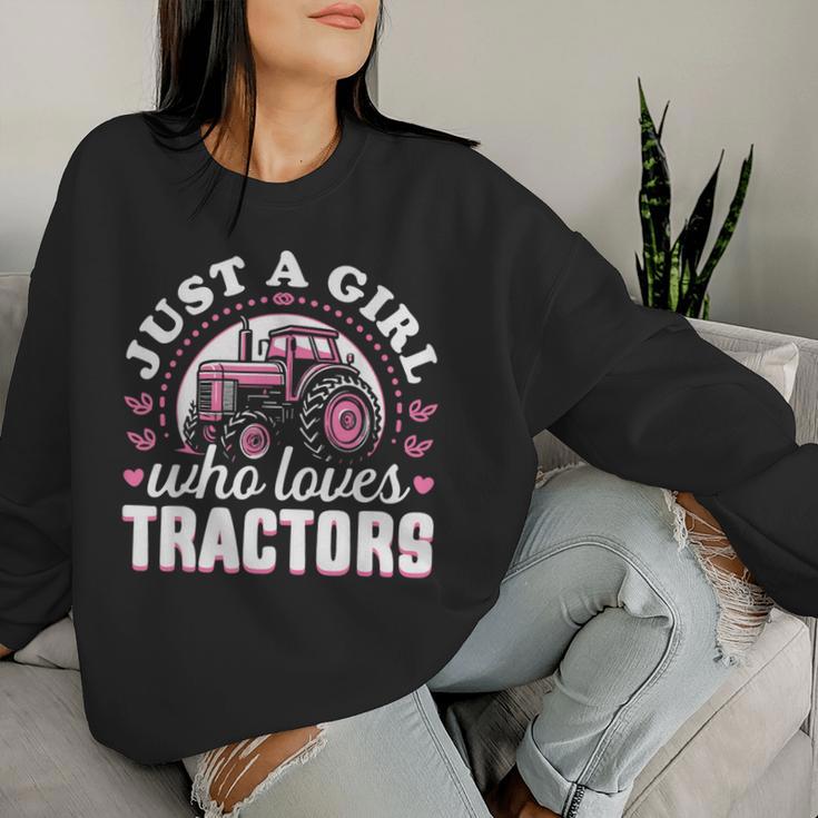 Cute Tractor Pink Just A Girl Who Loves Tractors Women Sweatshirt Gifts for Her