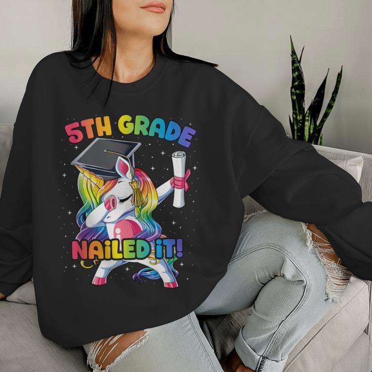 Dabbing 5Th Grade Unicorn Graduation Class Of 2021 Nailed It Women Sweatshirt Gifts for Her