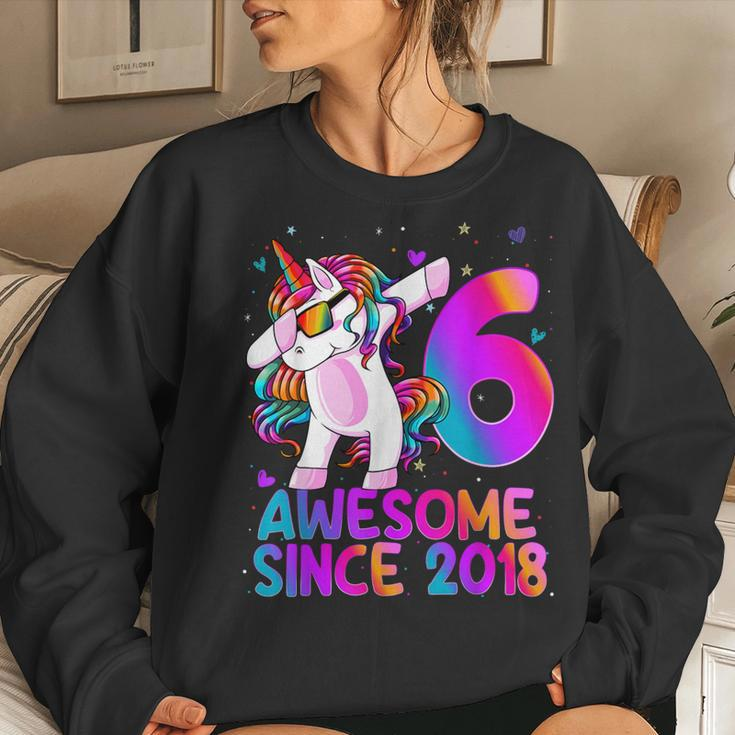 Dabbing Unicorn 6 Year Old 6Th Birthday Girl Unicorn Party Women Sweatshirt Gifts for Her