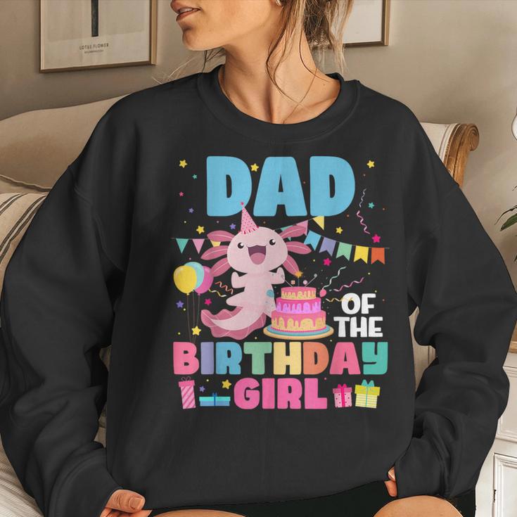 Dad And Mom Of The Birthday Girl Axolotl Family Party Decor Women Sweatshirt Gifts for Her