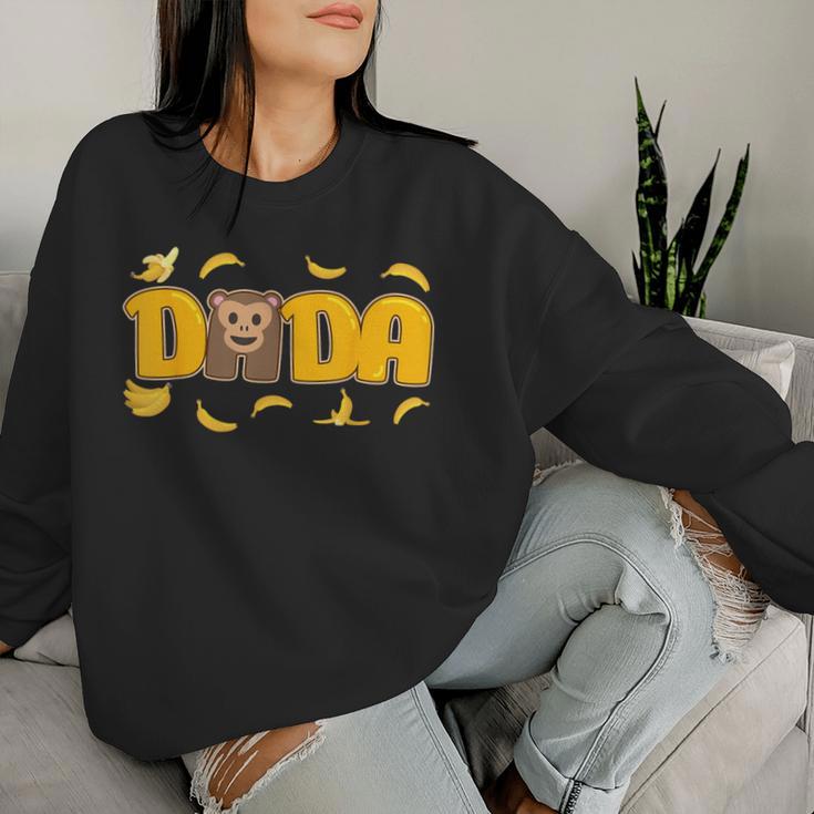 Dad And Mom Dada Birthday Girl Monkey Banana Family Matching Women Sweatshirt Gifts for Her