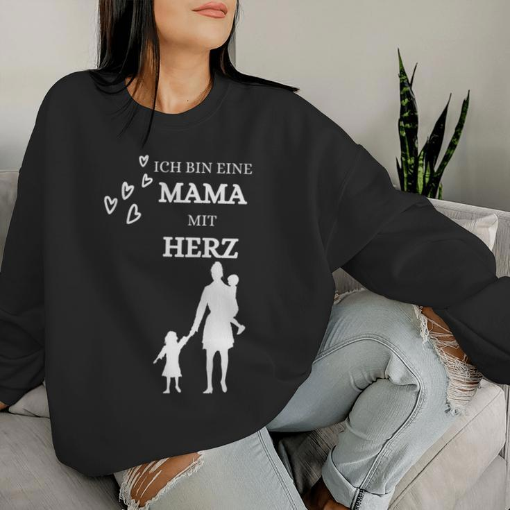 Damen Frau Ich Bin Eine Mama Mit Herz Mutter Muttertag Sweatshirt Frauen Geschenke für Sie