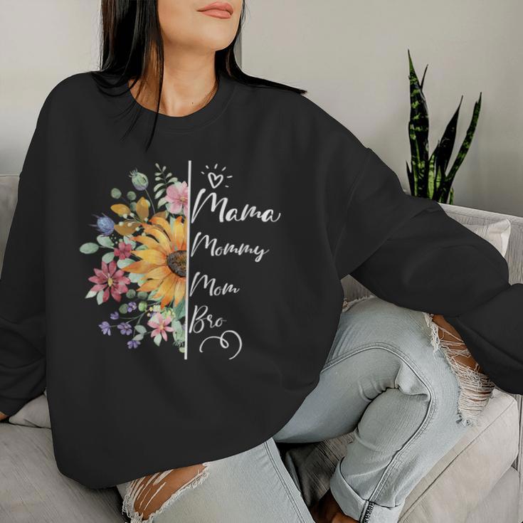 Damen Lustige Mama Mama Mama Bruder Muttertag Mit-Ausschnitt Sweatshirt Frauen Geschenke für Sie