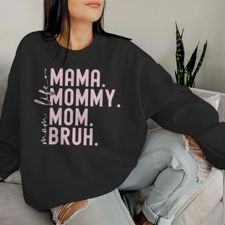 Damen Mama Mama Frauen Lustig Mama Leben Muttertag Mama Grafik Mit-Ausschnitt Sweatshirt Frauen Geschenke für Sie