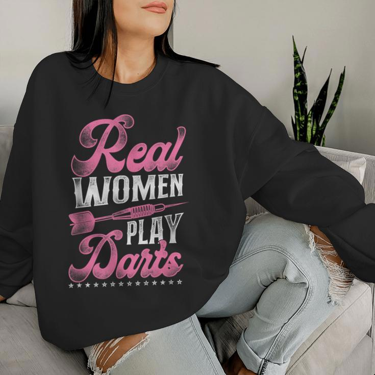 Darts Girl Vintage Real Play Darts Women Sweatshirt Gifts for Her