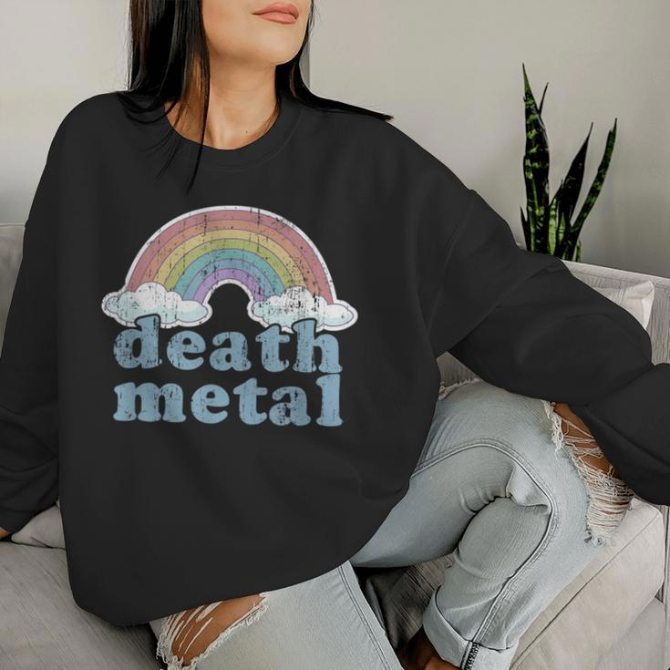 Death Metal Rainbow Retro Vintage Rock Music Metalhead Women Sweatshirt Gifts for Her