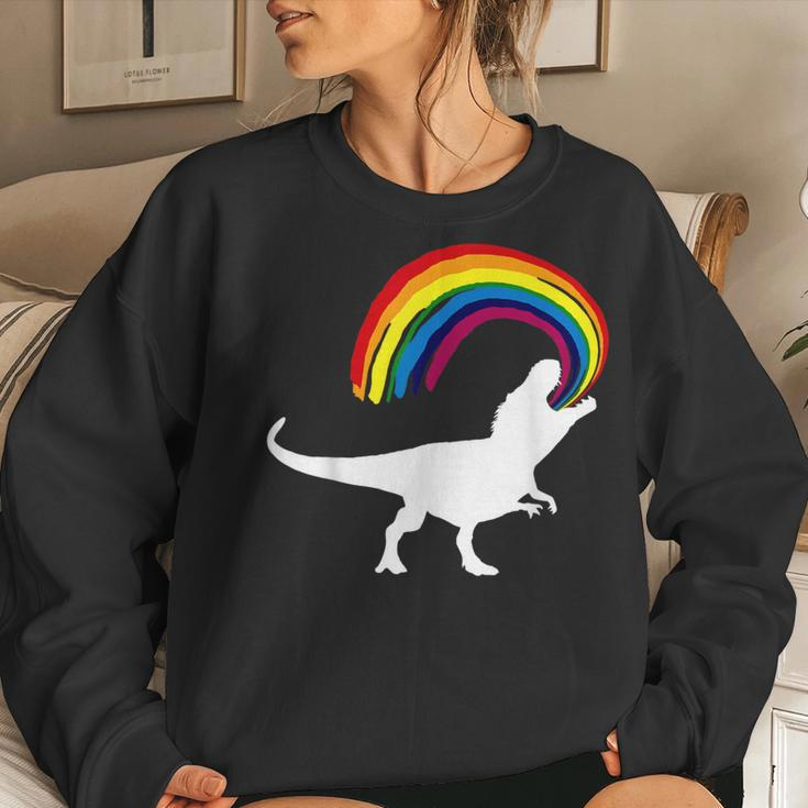 Dinosaur Rainbow T-Rex Dino Women Sweatshirt Gifts for Her