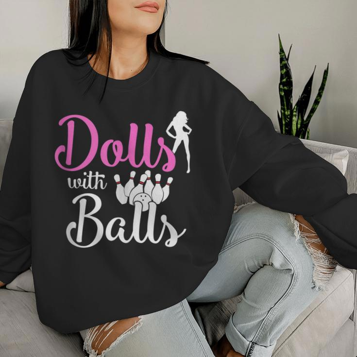 Dolls With Balls Bowling Girls Trip Team Bowler Women Sweatshirt Gifts for Her