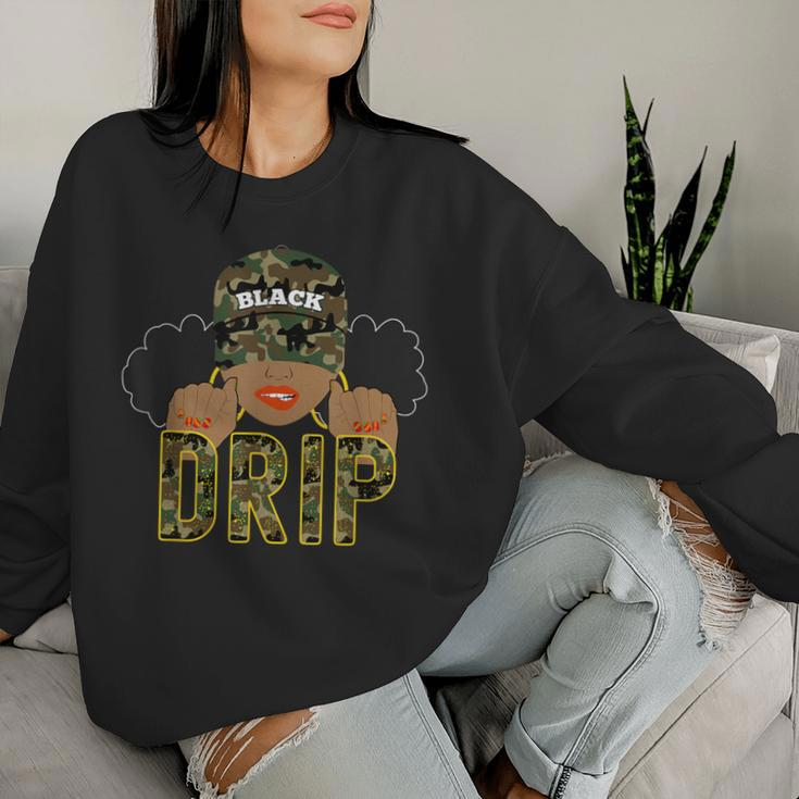 Drip Black Woman Love To Shop Camo Women Sweatshirt Gifts for Her